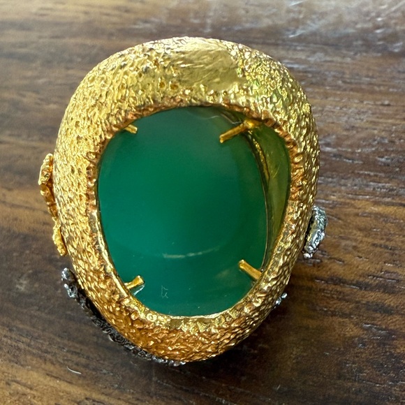 Alexis Bittar Gold and Green Crystal Ring - Picture 4 of 7